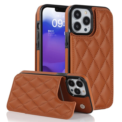 Double Buckle Rhombic PU Leather Phone Case, For iPhone 13 Pro, For iPhone 13 Pro Max, For iPhone 12, For iPhone 12 mini, For iPhone 12 Pro, For iPhone 12 Pro Max