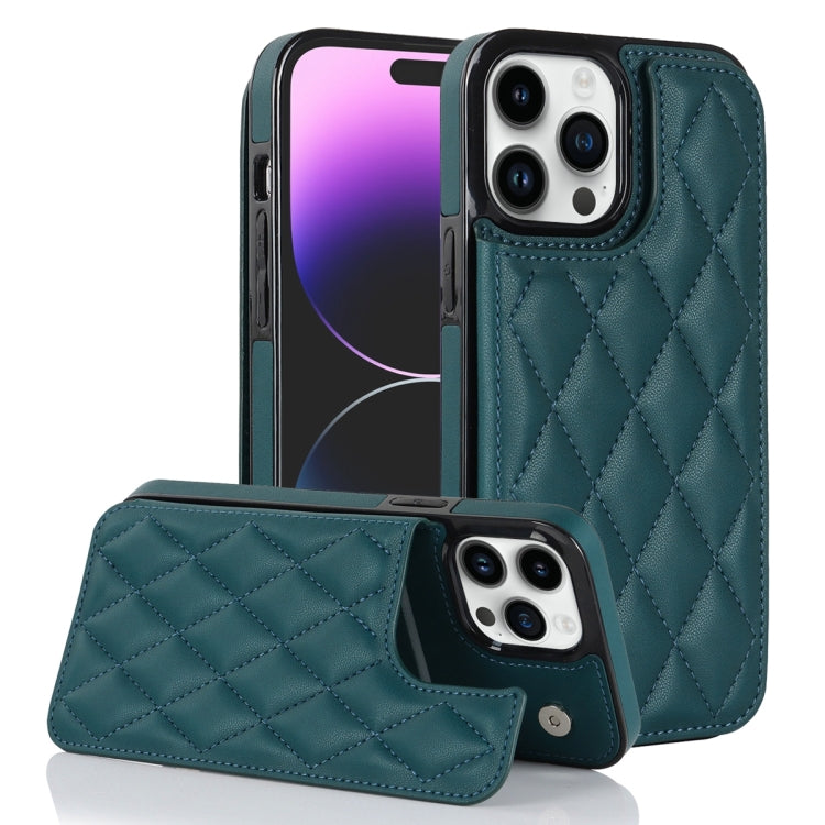 Double Buckle Rhombic PU Leather Phone Case, For iPhone 13 Pro, For iPhone 13 Pro Max, For iPhone 12, For iPhone 12 mini, For iPhone 12 Pro, For iPhone 12 Pro Max