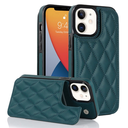 Double Buckle Rhombic PU Leather Phone Case, For iPhone 13 Pro, For iPhone 13 Pro Max, For iPhone 12, For iPhone 12 mini, For iPhone 12 Pro, For iPhone 12 Pro Max