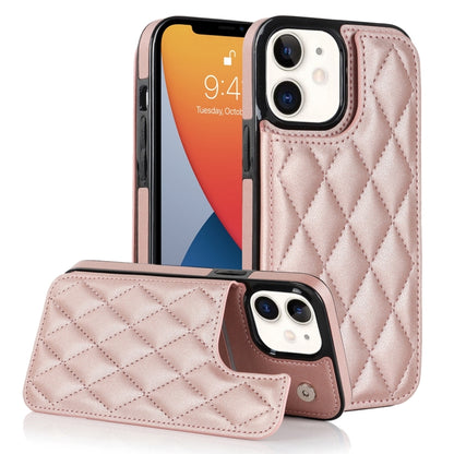 Double Buckle Rhombic PU Leather Phone Case, For iPhone 13 Pro, For iPhone 13 Pro Max, For iPhone 12, For iPhone 12 mini, For iPhone 12 Pro, For iPhone 12 Pro Max