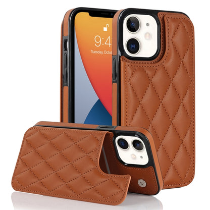 Double Buckle Rhombic PU Leather Phone Case, For iPhone 13 Pro, For iPhone 13 Pro Max, For iPhone 12, For iPhone 12 mini, For iPhone 12 Pro, For iPhone 12 Pro Max