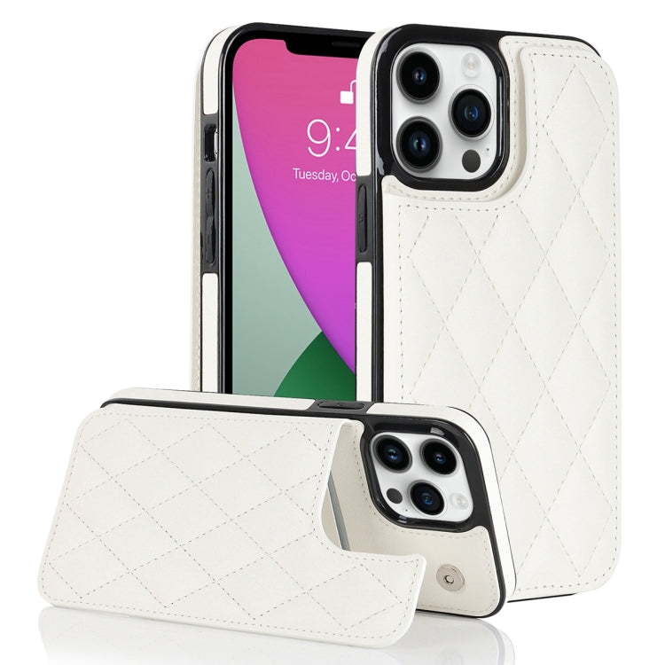 Double Buckle Rhombic PU Leather Phone Case, For iPhone 13 Pro, For iPhone 13 Pro Max, For iPhone 12, For iPhone 12 mini, For iPhone 12 Pro, For iPhone 12 Pro Max