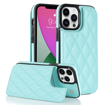 Double Buckle Rhombic PU Leather Phone Case, For iPhone 13 Pro, For iPhone 13 Pro Max, For iPhone 12, For iPhone 12 mini, For iPhone 12 Pro, For iPhone 12 Pro Max