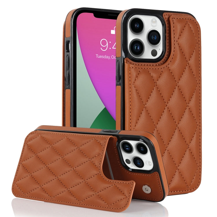 Double Buckle Rhombic PU Leather Phone Case, For iPhone 13 Pro, For iPhone 13 Pro Max, For iPhone 12, For iPhone 12 mini, For iPhone 12 Pro, For iPhone 12 Pro Max