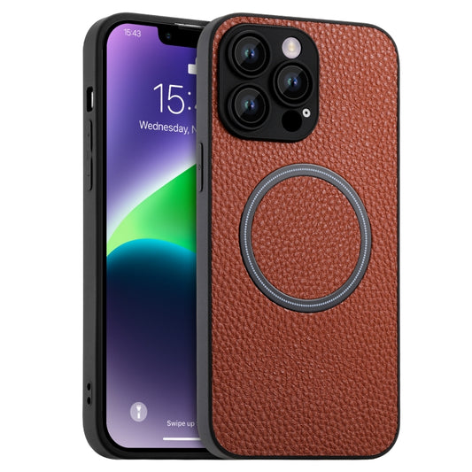 Skin Feel Litchi Texture MagSafe Magnetic Phone Case, For iPhone 14, For iPhone 14 Plus, For iPhone 14 Pro, For iPhone 14 Pro Max, For iPhone 13, For iPhone 13 Pro, For iPhone 13 Pro Max, For iPhone 12, For iPhone 12 Pro, For iPhone 12 Pro Max