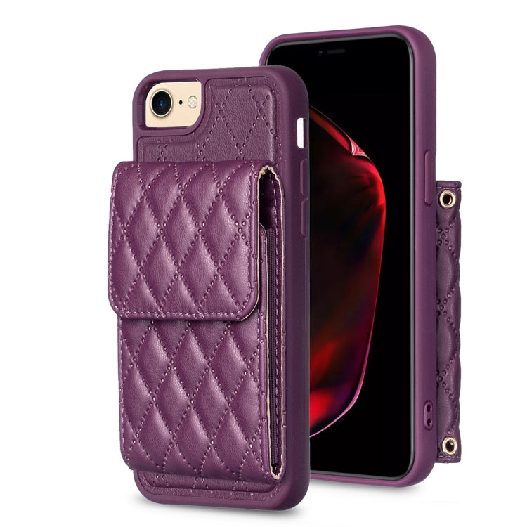Vertical Wallet Rhombic Leather Phone Case, For iPhone 11, For iPhone 11 Pro, For iPhone 11 Pro Max, For iPhone X / XS, For iPhone XR, For iPhone XS Max, For iPhone SE 2022 / SE 2020 / 7 / 8, For iPhone 7 Plus / 8 Plus