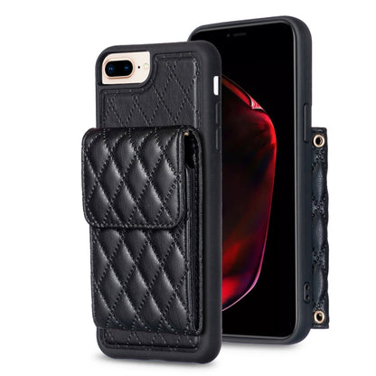 Vertical Wallet Rhombic Leather Phone Case, For iPhone 11, For iPhone 11 Pro, For iPhone 11 Pro Max, For iPhone X / XS, For iPhone XR, For iPhone XS Max, For iPhone SE 2022 / SE 2020 / 7 / 8, For iPhone 7 Plus / 8 Plus