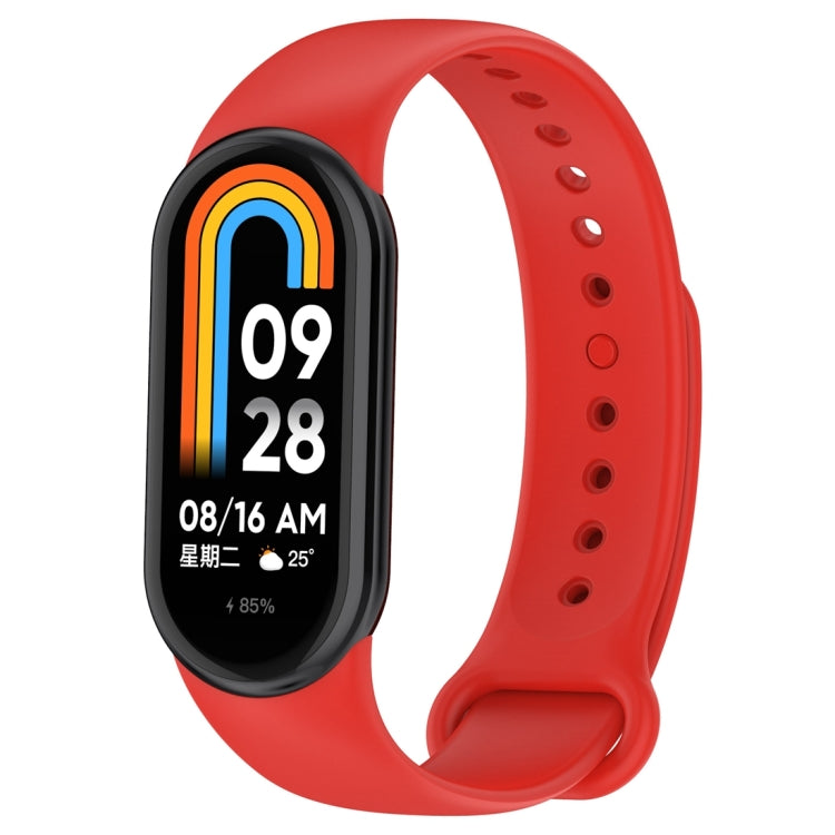 Solid Color Silicone Plug Replacement Watch Band, For Xiaomi Mi Band 8