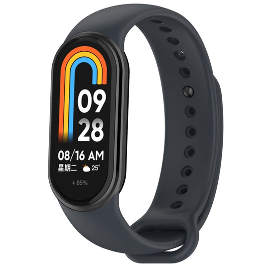 Solid Color Stainless Steel Plug Replacement Watch Band, For Xiaomi Mi Band 8