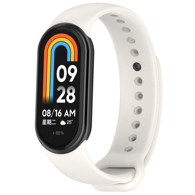 Solid Color Stainless Steel Plug Replacement Watch Band, For Xiaomi Mi Band 8
