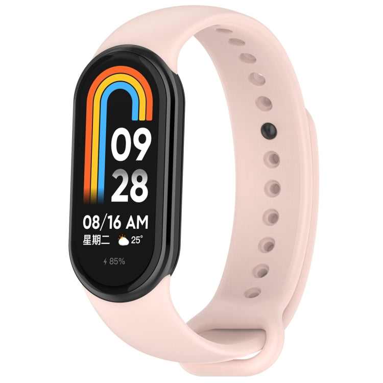 Solid Color Stainless Steel Plug Replacement Watch Band, For Xiaomi Mi Band 8