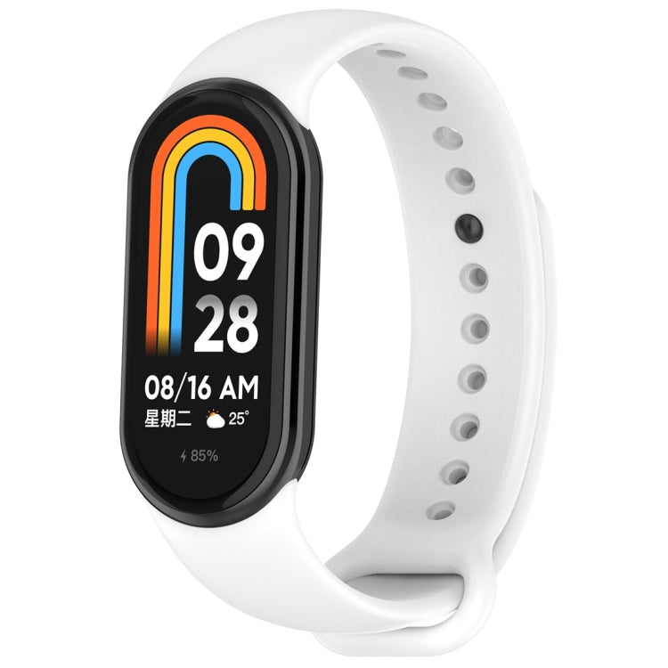 Solid Color Stainless Steel Plug Replacement Watch Band, For Xiaomi Mi Band 8