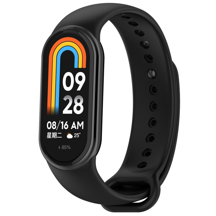 Solid Color Stainless Steel Plug Replacement Watch Band, For Xiaomi Mi Band 8