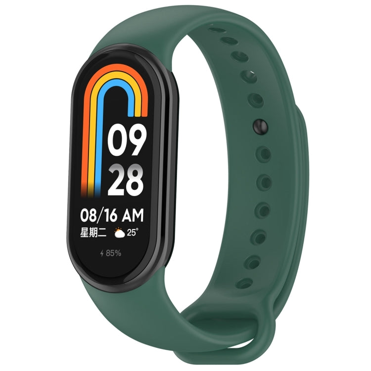 Solid Color Stainless Steel Plug Replacement Watch Band, For Xiaomi Mi Band 8