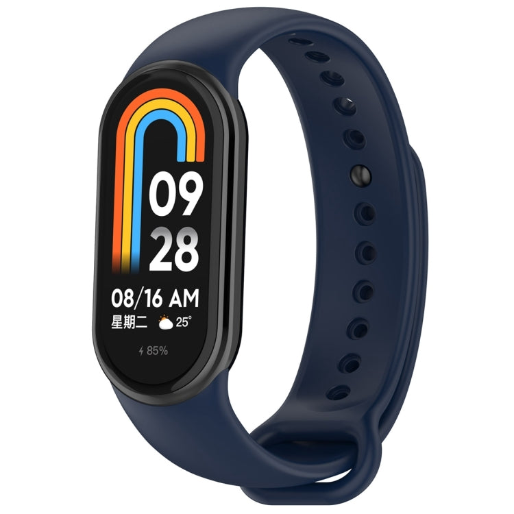 Solid Color Stainless Steel Plug Replacement Watch Band, For Xiaomi Mi Band 8