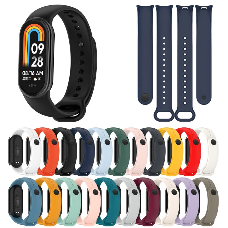 Solid Color Stainless Steel Plug Replacement Watch Band, For Xiaomi Mi Band 8