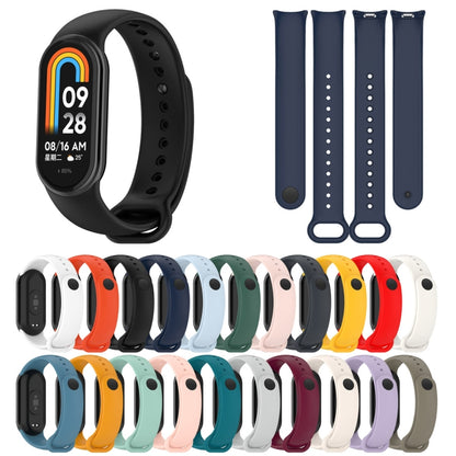 Solid Color Stainless Steel Plug Replacement Watch Band, For Xiaomi Mi Band 8