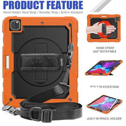 Shockproof Colorful Silicone + PC Protective Case with Holder & Shoulder Strap & Hand Strap & Pen Slot, For iPad Pro 12.9 (2020)