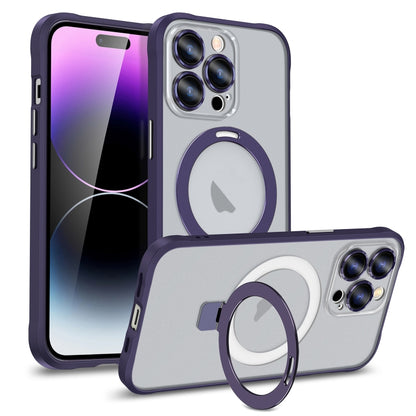 Metal Eyes Series MagSafe Magnetic Holder Phone Case, For iPhone 13, For iPhone 13 Pro Max