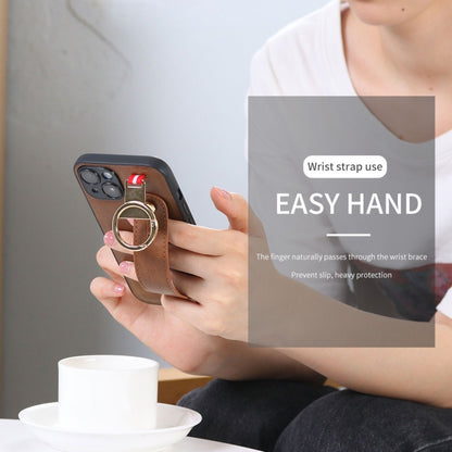 Wristband Leather Back Phone Case, For iPhone 14, For iPhone 14 Plus