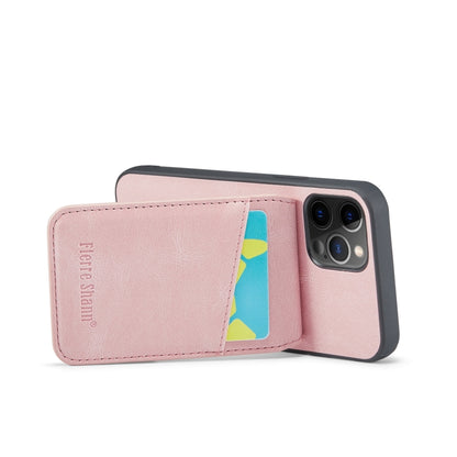 Fierre Shann Crazy Horse Card Holder Back Cover PU Phone Case, For iPhone 12 Pro Max, For iPhone SE 2022 / 2020 / 7 / 8