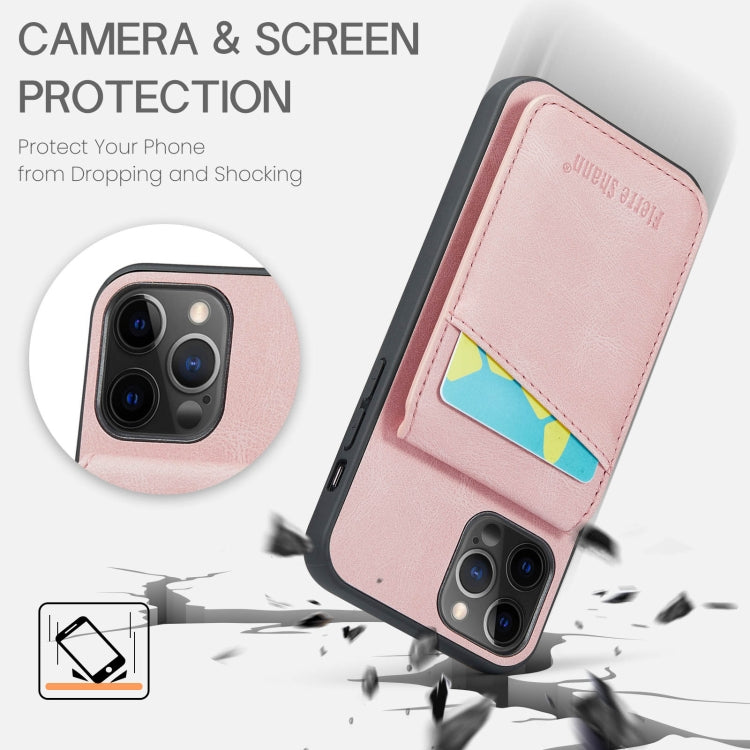 Fierre Shann Crazy Horse Card Holder Back Cover PU Phone Case, For iPhone 12 Pro Max, For iPhone SE 2022 / 2020 / 7 / 8