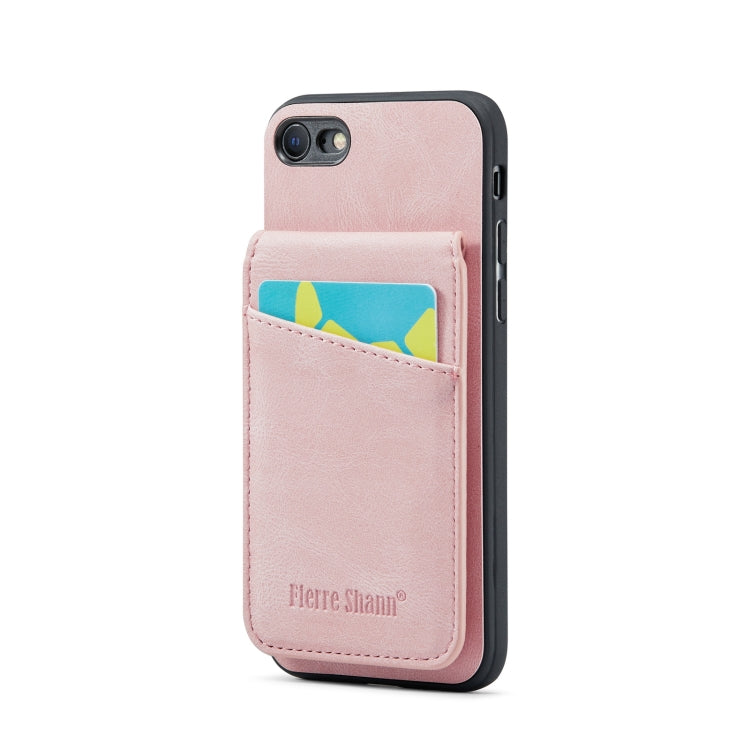 Fierre Shann Crazy Horse Card Holder Back Cover PU Phone Case, For iPhone 12 Pro Max, For iPhone SE 2022 / 2020 / 7 / 8