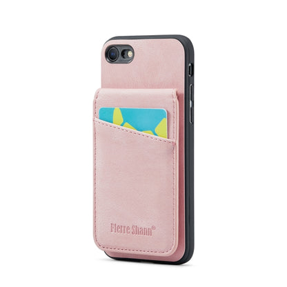 Fierre Shann Crazy Horse Card Holder Back Cover PU Phone Case, For iPhone 12 Pro Max, For iPhone SE 2022 / 2020 / 7 / 8