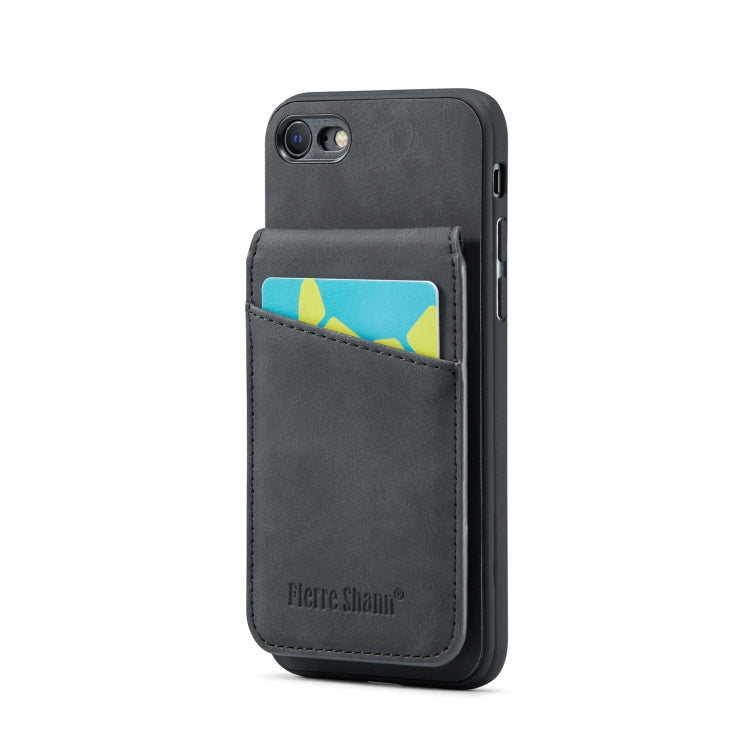 Fierre Shann Crazy Horse Card Holder Back Cover PU Phone Case, For iPhone 12 Pro Max, For iPhone SE 2022 / 2020 / 7 / 8
