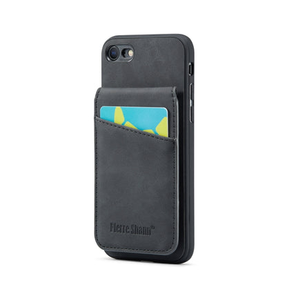 Fierre Shann Crazy Horse Card Holder Back Cover PU Phone Case, For iPhone 12 Pro Max, For iPhone SE 2022 / 2020 / 7 / 8