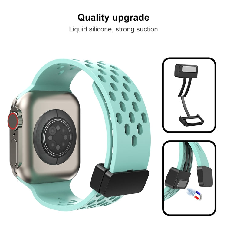 Magnetic Clasp Silicone Watch Band, For Apple Watch Series 8&7 41mm, For Apple Watch Series 8&7 45mm
