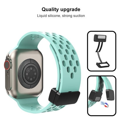 Magnetic Clasp Silicone Watch Band, For Apple Watch Series 8&7 41mm, For Apple Watch Series 8&7 45mm