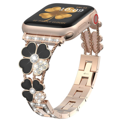 Petal Metal Diamond Watch Band, For Apple Watch 9 45mm, For Apple Watch 3 38mm, For Apple Watch 3 42mm, For Apple Watch 2 38mm, For Apple Watch 2 42 mm, For Apple Watch 38mm, For Apple Watch 42mm, For Apple Watch 9 41mm
