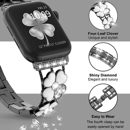 Petal Metal Diamond Watch Band, For Apple Watch 9 45mm, For Apple Watch 3 38mm, For Apple Watch 3 42mm, For Apple Watch 2 38mm, For Apple Watch 2 42 mm, For Apple Watch 38mm, For Apple Watch 42mm, For Apple Watch 9 41mm