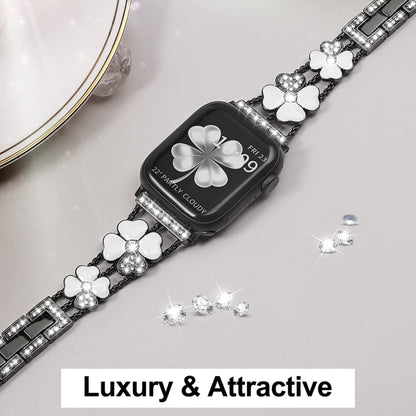 Petal Metal Diamond Watch Band, For Apple Watch 9 45mm, For Apple Watch 3 38mm, For Apple Watch 3 42mm, For Apple Watch 2 38mm, For Apple Watch 2 42 mm, For Apple Watch 38mm, For Apple Watch 42mm, For Apple Watch 9 41mm