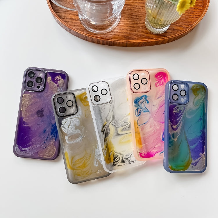 Oil Painting Electroplating TPU Phone Case, For iPhone 12 Pro Max, For iPhone 11 Pro, For iPhone 11 Pro Max, For iPhone SE 2022/2020 / 8 / 7, For iPhone 8 Plus / 7 Plus, For iPhone X / XS, For iPhone XS Max, For iPhone XR