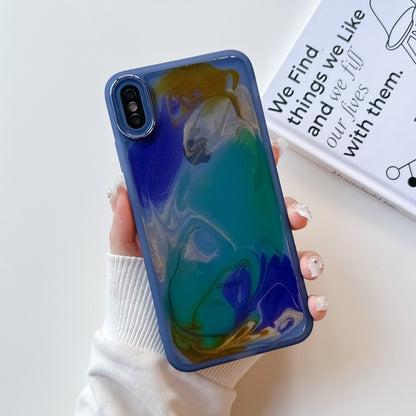 Oil Painting Electroplating TPU Phone Case, For iPhone 12 Pro Max, For iPhone 11 Pro, For iPhone 11 Pro Max, For iPhone SE 2022/2020 / 8 / 7, For iPhone 8 Plus / 7 Plus, For iPhone X / XS, For iPhone XS Max, For iPhone XR
