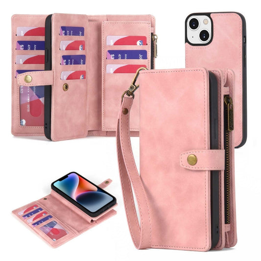 Zipper Wallet Magnetic Detachable Leather Phone Case, For iPhone 14, For iPhone 14 Pro, For iPhone 14 Plus, For iPhone 14 Pro Max, For iPhone 13, For iPhone 13 Pro, For iPhone 13 Pro Max, For iPhone 12 / 12 Pro, For iPhone 12 Pro Max, For iPhone 11    ...
