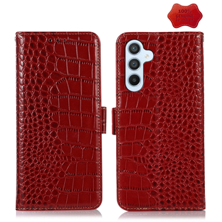 Crocodile Top Layer Cowhide Leather Phone Case, For Samsung Galaxy S24 Ultra, For Samsung Galaxy A55 5G, For Samsung Galaxy Xcover 7, For Samsung Galaxy M54 5G, For Samsung Galaxy A35 5G, For Samsung Galaxy M34 5G, For Samsung Galaxy S24+              ...