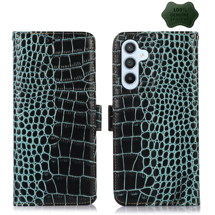 Crocodile Top Layer Cowhide Leather Phone Case, For Samsung Galaxy S24 Ultra, For Samsung Galaxy A55 5G, For Samsung Galaxy Xcover 7, For Samsung Galaxy M54 5G, For Samsung Galaxy A35 5G, For Samsung Galaxy M34 5G, For Samsung Galaxy S24+              ...