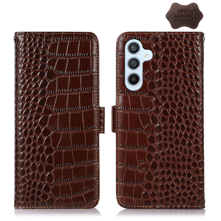 Crocodile Top Layer Cowhide Leather Phone Case, For Samsung Galaxy S24 Ultra, For Samsung Galaxy A55 5G, For Samsung Galaxy Xcover 7, For Samsung Galaxy M54 5G, For Samsung Galaxy A35 5G, For Samsung Galaxy M34 5G, For Samsung Galaxy S24+              ...