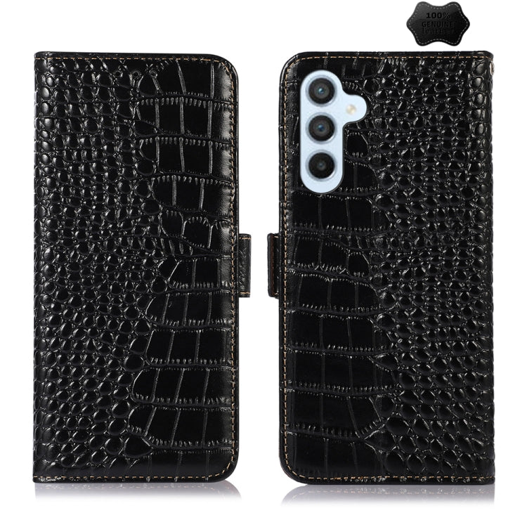Crocodile Top Layer Cowhide Leather Phone Case, For Samsung Galaxy S24 Ultra, For Samsung Galaxy A55 5G, For Samsung Galaxy Xcover 7, For Samsung Galaxy M54 5G, For Samsung Galaxy A35 5G, For Samsung Galaxy M34 5G, For Samsung Galaxy S24+              ...