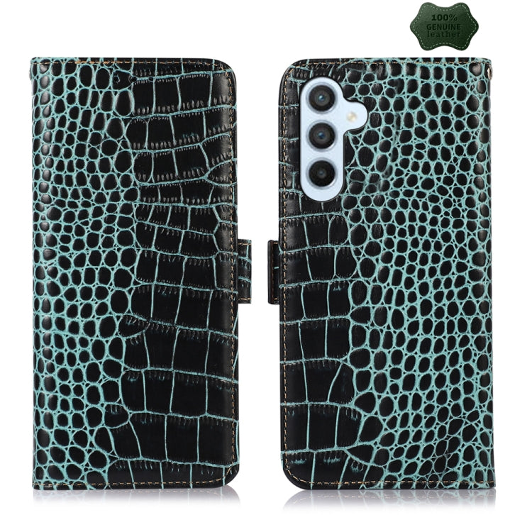 Crocodile Top Layer Cowhide Leather Phone Case, For Samsung Galaxy S24 Ultra, For Samsung Galaxy A55 5G, For Samsung Galaxy Xcover 7, For Samsung Galaxy M54 5G, For Samsung Galaxy A35 5G, For Samsung Galaxy M34 5G, For Samsung Galaxy S24+              ...