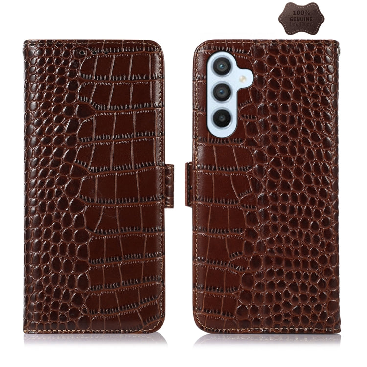 Crocodile Top Layer Cowhide Leather Phone Case, For Samsung Galaxy S24 Ultra, For Samsung Galaxy A55 5G, For Samsung Galaxy Xcover 7, For Samsung Galaxy M54 5G, For Samsung Galaxy A35 5G, For Samsung Galaxy M34 5G, For Samsung Galaxy S24+              ...