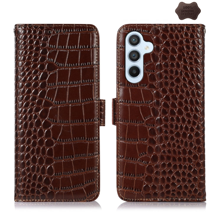 Crocodile Top Layer Cowhide Leather Phone Case, For Samsung Galaxy S24 Ultra, For Samsung Galaxy A55 5G, For Samsung Galaxy Xcover 7, For Samsung Galaxy M54 5G, For Samsung Galaxy A35 5G, For Samsung Galaxy M34 5G, For Samsung Galaxy S24+              ...