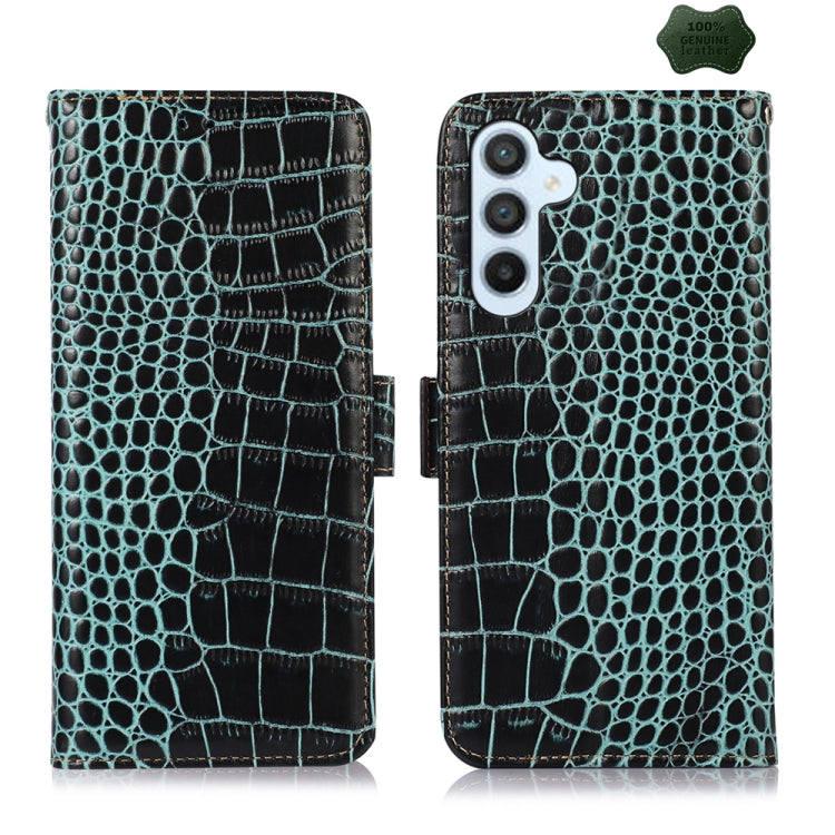 Crocodile Top Layer Cowhide Leather Phone Case, For Samsung Galaxy S24 Ultra, For Samsung Galaxy A55 5G, For Samsung Galaxy Xcover 7, For Samsung Galaxy M54 5G, For Samsung Galaxy A35 5G, For Samsung Galaxy M34 5G, For Samsung Galaxy S24+              ...
