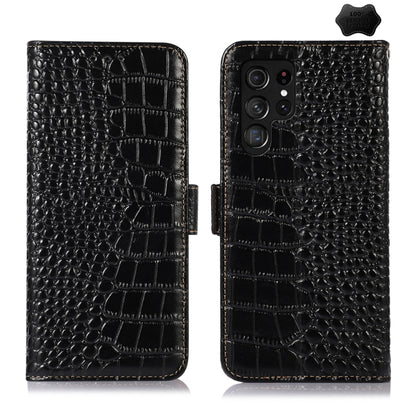 Crocodile Top Layer Cowhide Leather Phone Case, For Samsung Galaxy A35 5G, For Samsung Galaxy M34 5G, For Samsung Galaxy S24 Ultra, For Samsung Galaxy A55 5G, For Samsung Galaxy Xcover 7, For Samsung Galaxy M54 5G, For Samsung Galaxy S24+              ...