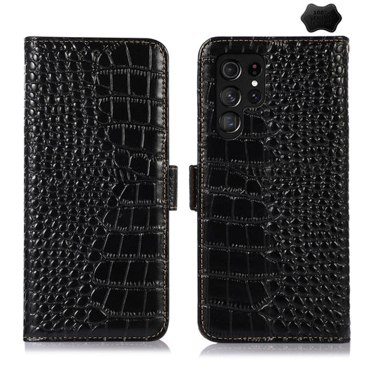 Crocodile Top Layer Cowhide Leather Phone Case, For Samsung Galaxy S24 Ultra, For Samsung Galaxy A55 5G, For Samsung Galaxy Xcover 7, For Samsung Galaxy M54 5G, For Samsung Galaxy A35 5G, For Samsung Galaxy M34 5G, For Samsung Galaxy S24+              ...