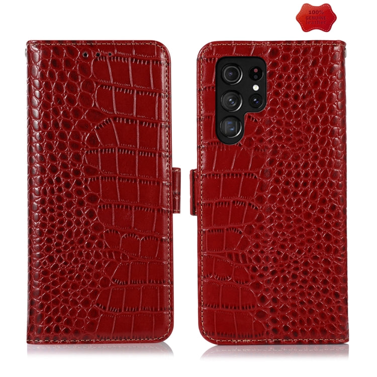 Crocodile Top Layer Cowhide Leather Phone Case, For Samsung Galaxy S24 Ultra, For Samsung Galaxy A55 5G, For Samsung Galaxy Xcover 7, For Samsung Galaxy M54 5G, For Samsung Galaxy A35 5G, For Samsung Galaxy M34 5G, For Samsung Galaxy S24+              ...