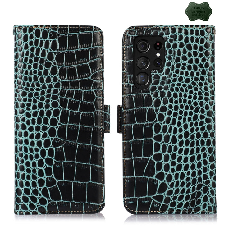 Crocodile Top Layer Cowhide Leather Phone Case, For Samsung Galaxy S24 Ultra, For Samsung Galaxy A55 5G, For Samsung Galaxy Xcover 7, For Samsung Galaxy M54 5G, For Samsung Galaxy A35 5G, For Samsung Galaxy M34 5G, For Samsung Galaxy S24+              ...
